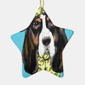 Basset Hound Keramisch Ornament (Links)