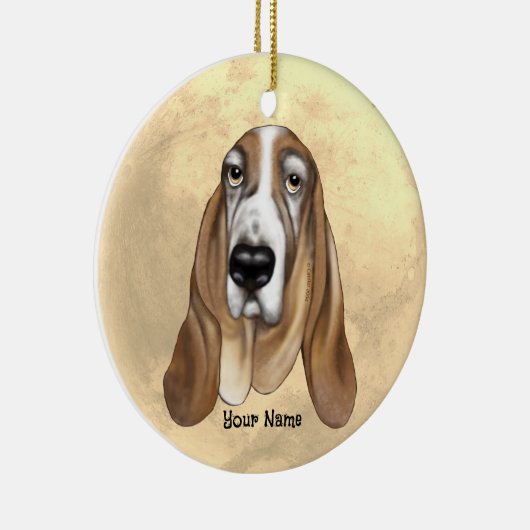 Basset Hound Keramisch Ornament (Rechts)