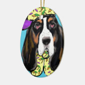 Basset Hound Keramisch Ornament (Links)