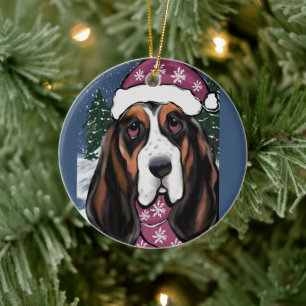 BASSET HOUND  KERAMISCH ORNAMENT