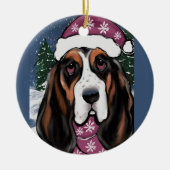BASSET HOUND  KERAMISCH ORNAMENT (Voorkant)