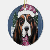 BASSET HOUND  KERAMISCH ORNAMENT (Links)
