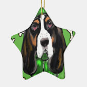 Basset Hound Keramisch Ornament (Links)