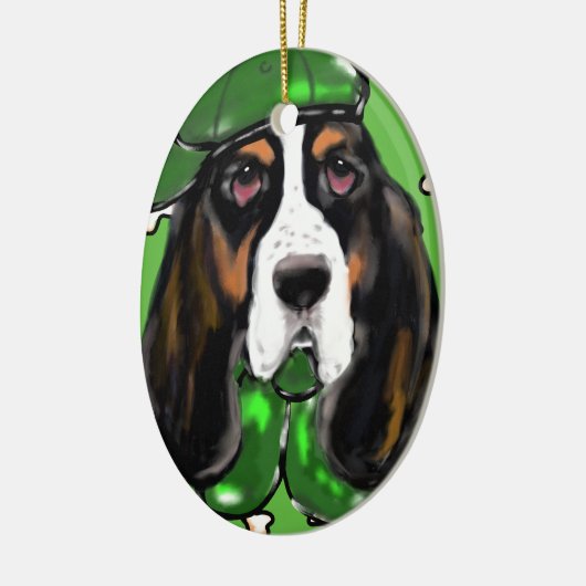 Basset Hound Keramisch Ornament (Links)
