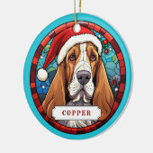 Basset Hound keramische cirkel Ornament (Links)