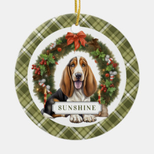 Basset Hound keramische cirkel Ornament