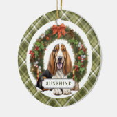 Basset Hound keramische cirkel Ornament (Links)