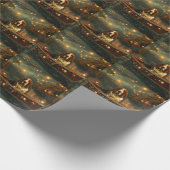 Basset Hound Kerst Feestelijke reis Cadeaupapier (Hoek)