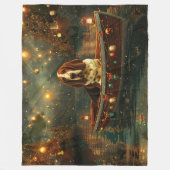 Basset Hound Kerst Feestelijke reis Fleece Deken (Voorkant)