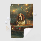Basset Hound Kerst Feestelijke reis Golfhanddoek (Insitu)