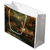 Basset Hound Kerst Feestelijke reis Groot Cadeauzakje (Voorkant Gekanteld)