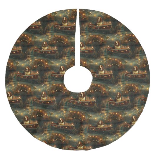 Basset Hound Kerst Feestelijke reis Kerstboom Rok (Voorkant)