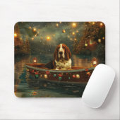 Basset Hound Kerst Feestelijke reis Muismat (Met muis)