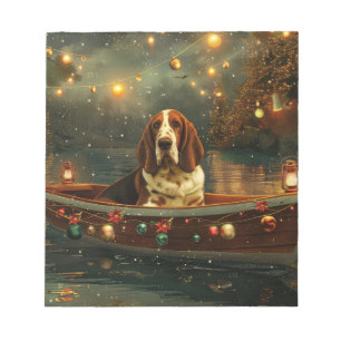 Basset Hound Kerst Feestelijke reis Notitieblok