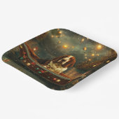 Basset Hound Kerst Feestelijke reis Papieren Bordje (Gebogen)