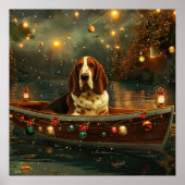 Basset Hound Kerst Feestelijke reis Poster (Voorkant)