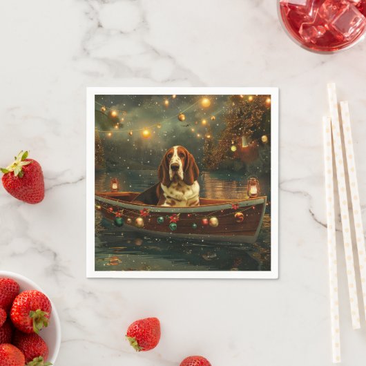 Basset Hound Kerst Feestelijke reis Servet (Insitu)