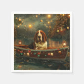 Basset Hound Kerst Feestelijke reis Servet (Voorkant)