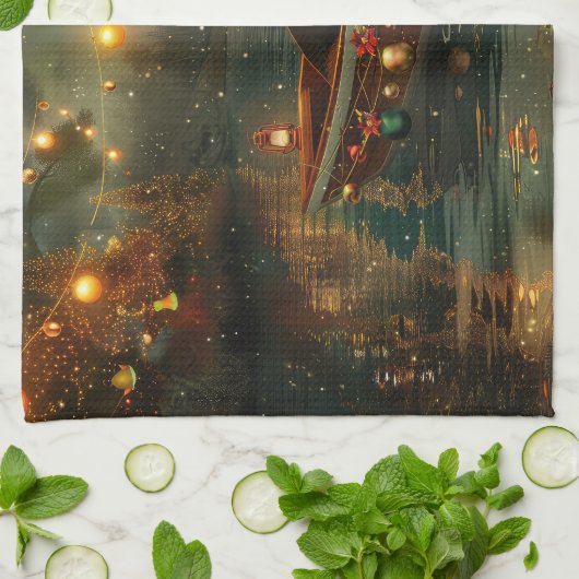 Basset Hound Kerst Feestelijke reis Theedoek