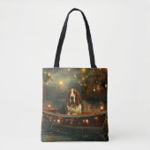 Basset Hound Kerst Feestelijke reis Tote Bag (Voorkant)