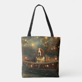 Basset Hound Kerst Feestelijke reis Tote Bag (Achterkant)