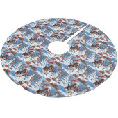 Basset Hound Kerst Feestelijke Sneeuwscène Kerstboom Rok (Gekanteld)