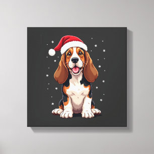 Basset Hound Kerst Tank Top Canvas Afdruk