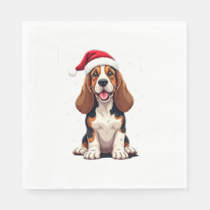 Basset Hound Kerst Tank Top Servet