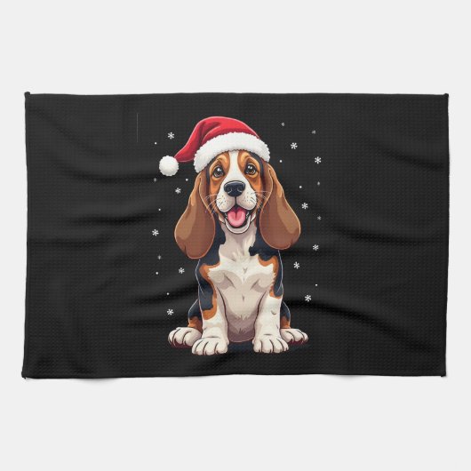 Basset Hound Kerst Tank Top Theedoek (Horizontaal)
