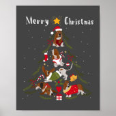 Basset Hound-kerstboom Hondenliefhebber Poster (Voorkant)