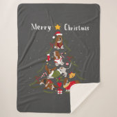 Basset Hound-kerstboom Hondenliefhebber Sherpa Deken (Voorkant)