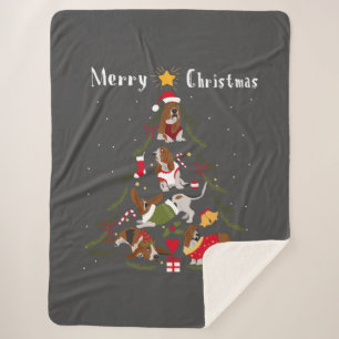 Basset Hound-kerstboom Hondenliefhebber Sherpa Deken