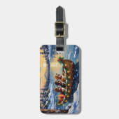 Basset Hound Kerstboot Vakantie Bagagelabel (Voorkant verticaal)