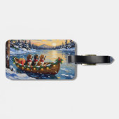 Basset Hound Kerstboot Vakantie Bagagelabel (Achterkant horizontaal)