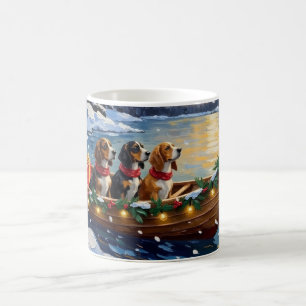 Basset Hound Kerstboot Vakantie Koffiemok