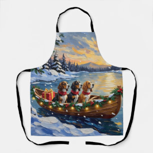 Basset Hound Kerstboot Vakantie Schort