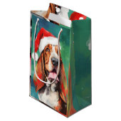 Basset Hound Kerstborstel schilderen kunstwerk Klein Cadeauzakje (Voorkant Gekanteld)