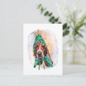 Basset Hound Kerstcadeaus voor hondenliefhebbers Feestdagenkaart (Staand voorkant)