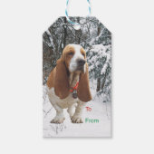 Basset Hound-kerstcadeautags Cadeaulabel (Voorkant)
