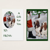 Basset Hound kerstcadeautags Visitekaartje (Voorkant /achterkant)