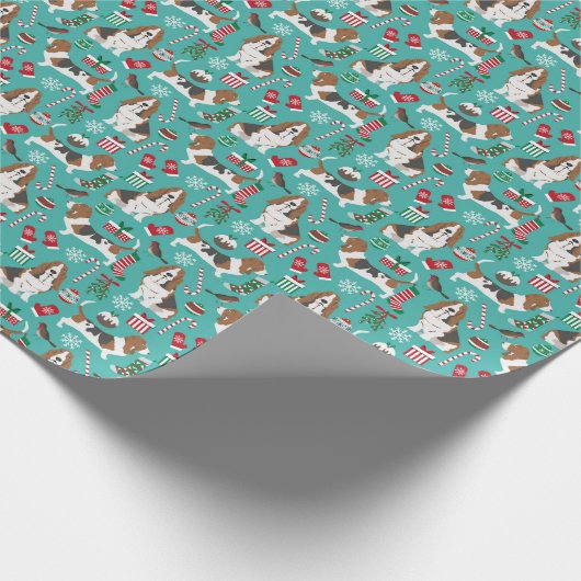 Basset Hound-kerstcadeautje Cadeaupapier