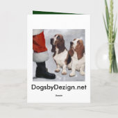 Basset Hound-kerstcadeautjes Feestdagen Kaart (Achterkant)