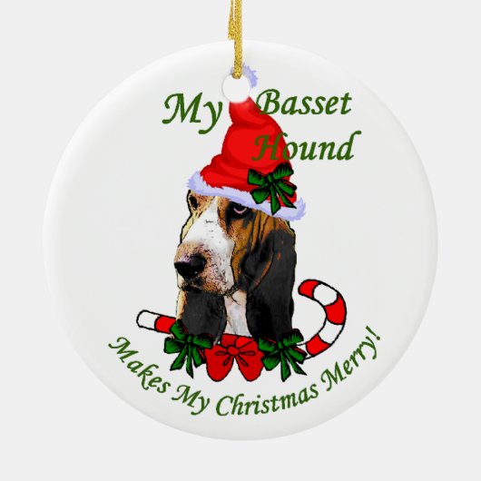 Basset Hound kerstcadeautjes Ornament (Achterkant)