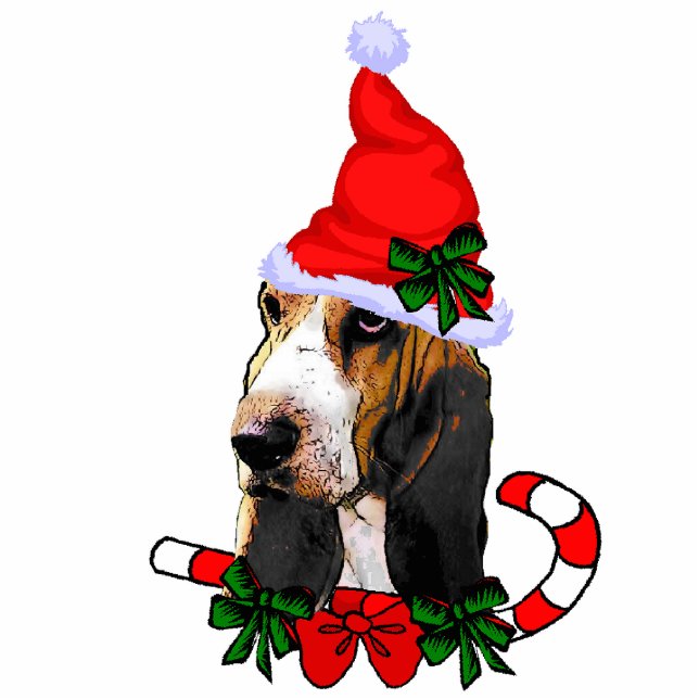 Basset Hound kerstcadeautjes Ornament Fotobeeldje Ornament (Voorkant)