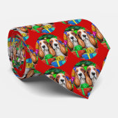 Basset Hound-kerstcadeautjes Stropdas (Opgerold)