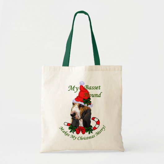 Basset Hound-kerstcadeautjes Tote Bag (Voorkant)