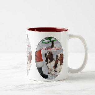 Basset Hound-kerstcadeautjes Tweekleurige Koffiemok