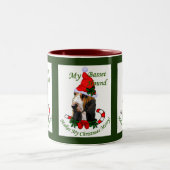 Basset Hound-kerstcadeautjes Tweekleurige Koffiemok (Center)