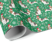 Basset Hound Kerstfeestdag Cadeaupapier (Rol Hoek)