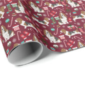 Basset Hound-kersthond Cadeaupapier (Rol Hoek)